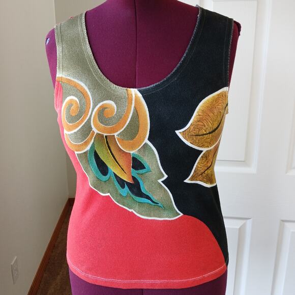 Off the Hook Graphic Print Tank Top M ? tagless vintage y2k scoop neck repaired - Picture 5 of 12